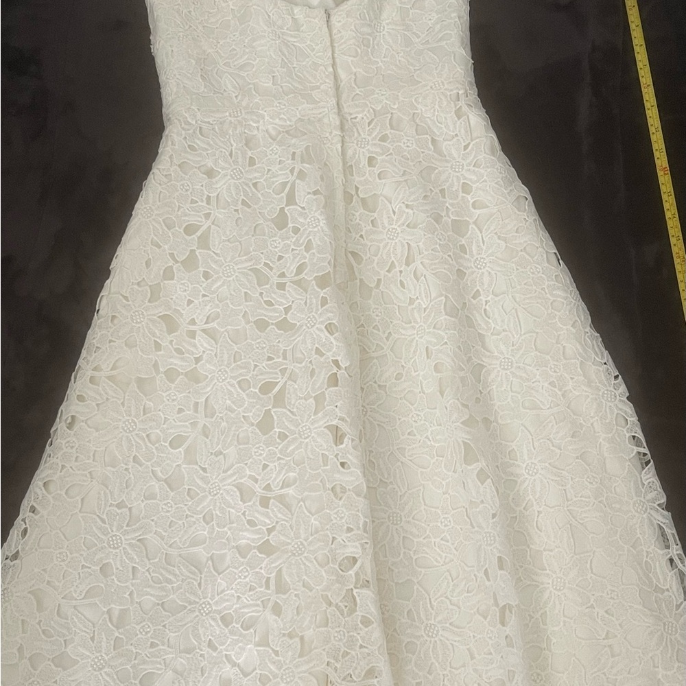 Spectacular David's Bridal Ivory Floral Lace Gown - Picture 6 of 16